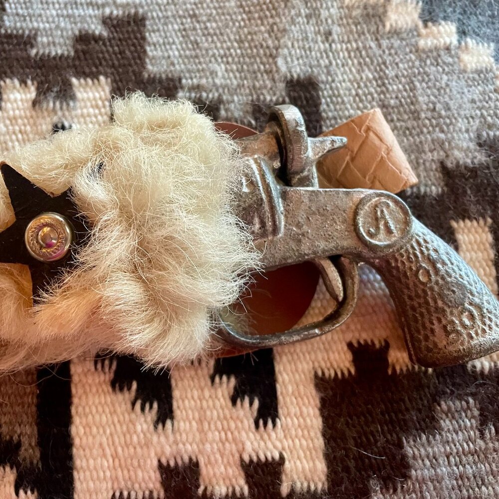 Vintage Childrens 1950's Lambswool Holster with Cap Gun